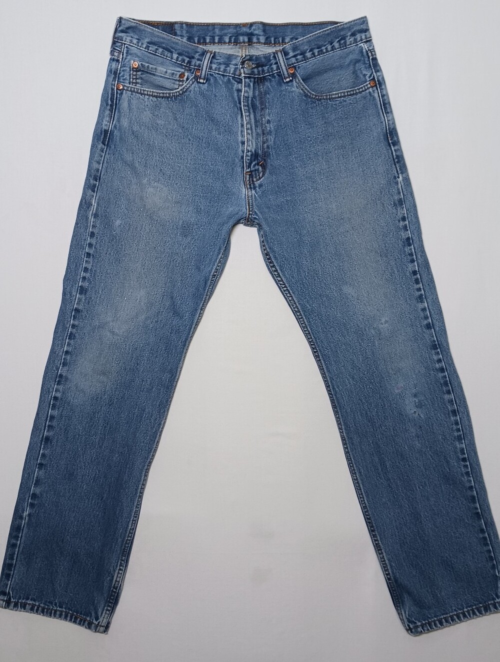 Levi's 505 Mens Regular Fit Jeans 36X32 Medium Blue Wash Denim